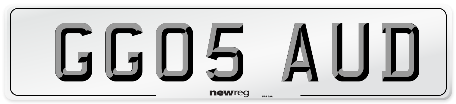 GG05 AUD Number Plate from New Reg